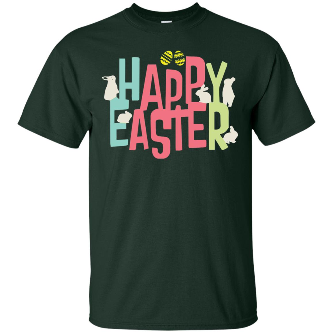 Happy Easter Eggs Bunny T-shirt Forest