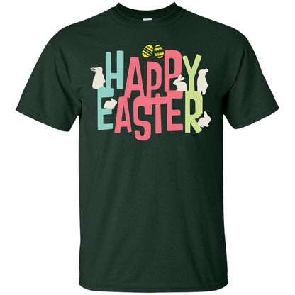 Happy Easter Eggs Bunny T-shirt Forest