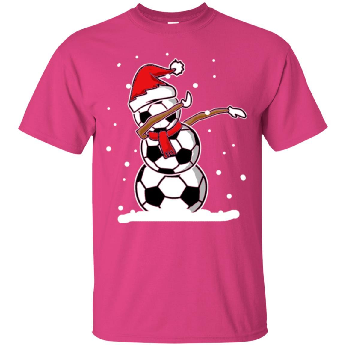 Christmas T-shirt Dabbing Snowman Soccer Heliconia