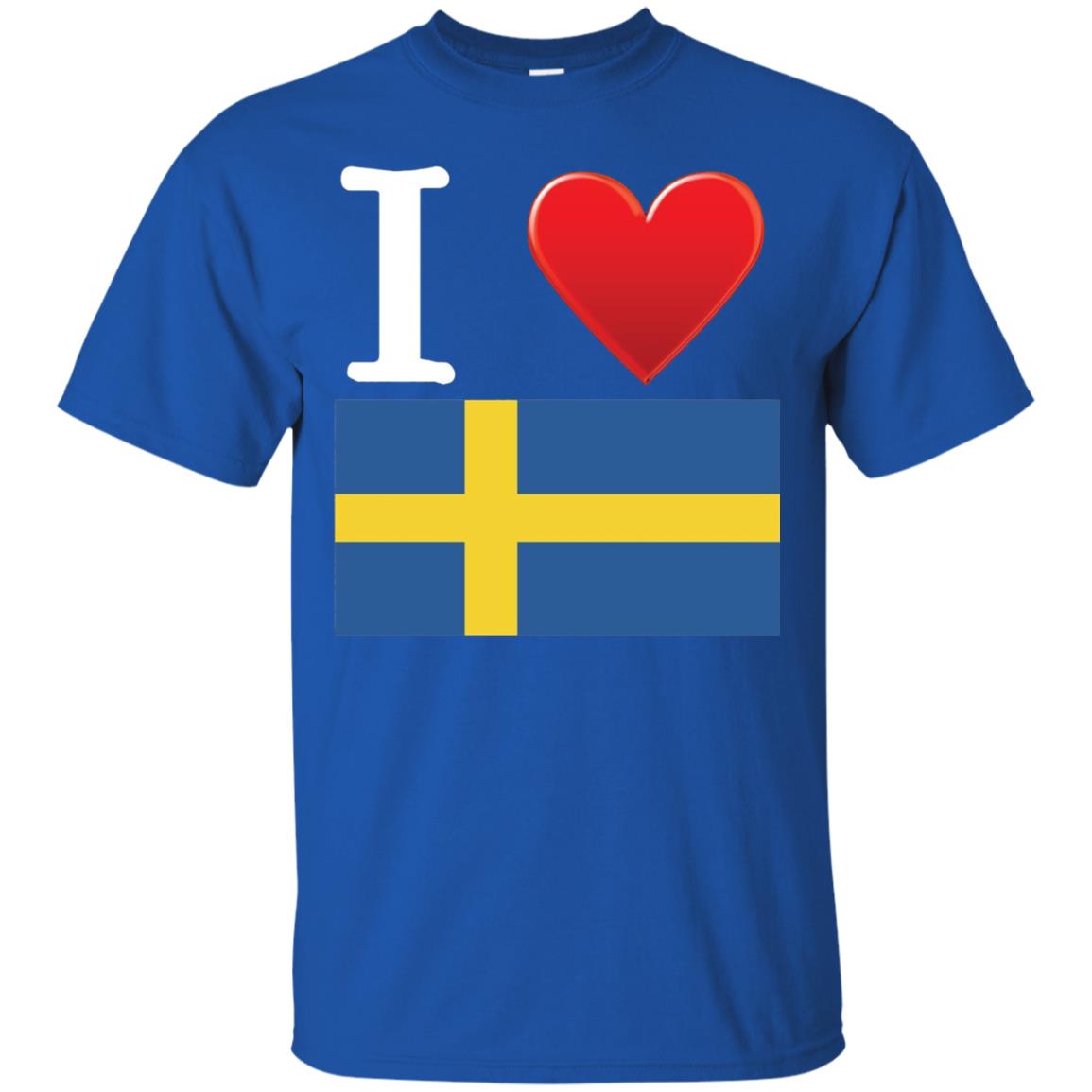 I Heart Love Sweden Flag T-shirt Royal