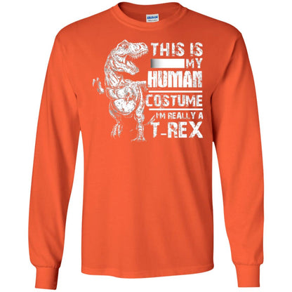Dinosaus T-shirt This Is My Human Costume Shirt Human Orange