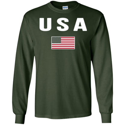 American Flag Us America United States T-shirt Forest Green