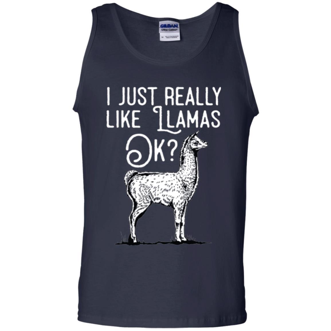 Alpaca T-shirt I Just Really Like Llamas Ok Navy