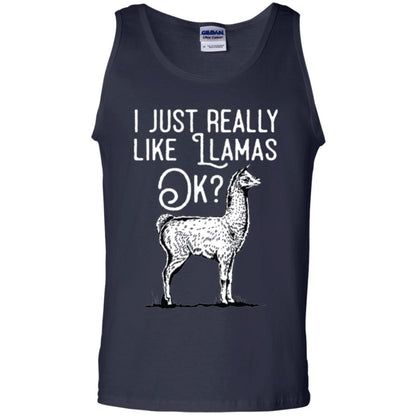 Alpaca T-shirt I Just Really Like Llamas Ok Navy