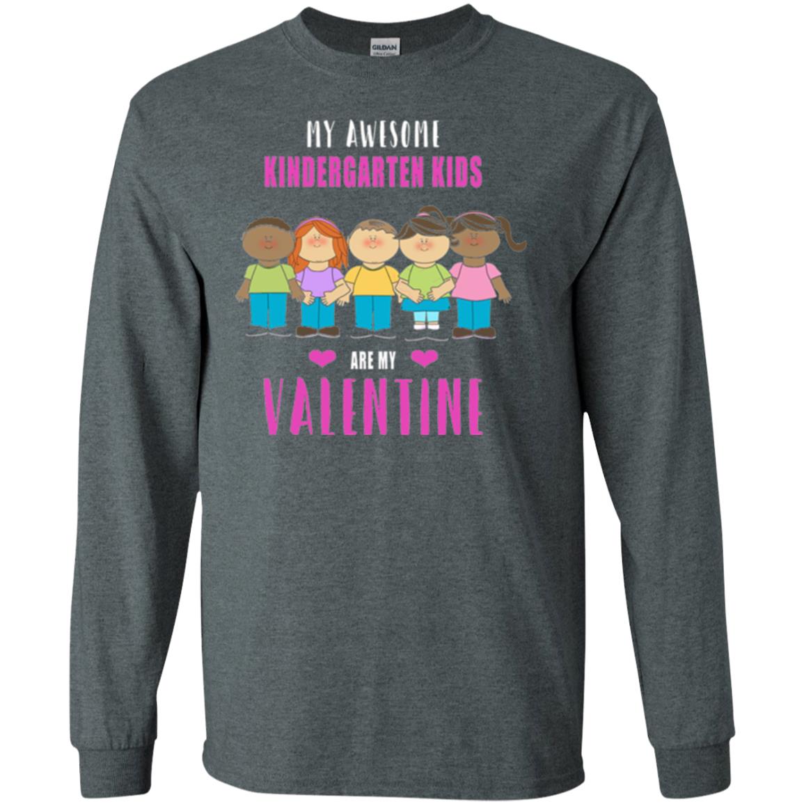 Kindergarten Teacher T-shirt My Awesome Kindergarten Kids Dark Heather