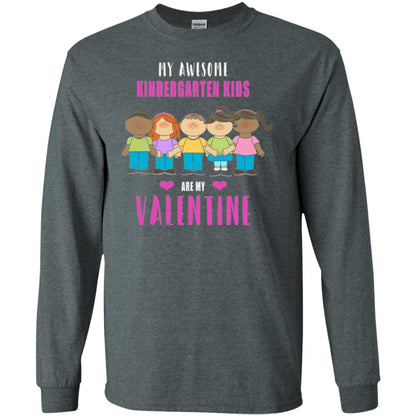 Kindergarten Teacher T-shirt My Awesome Kindergarten Kids Dark Heather