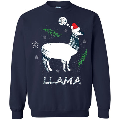 Christmas T-shirt Fa La La La Llama T-shirt Navy