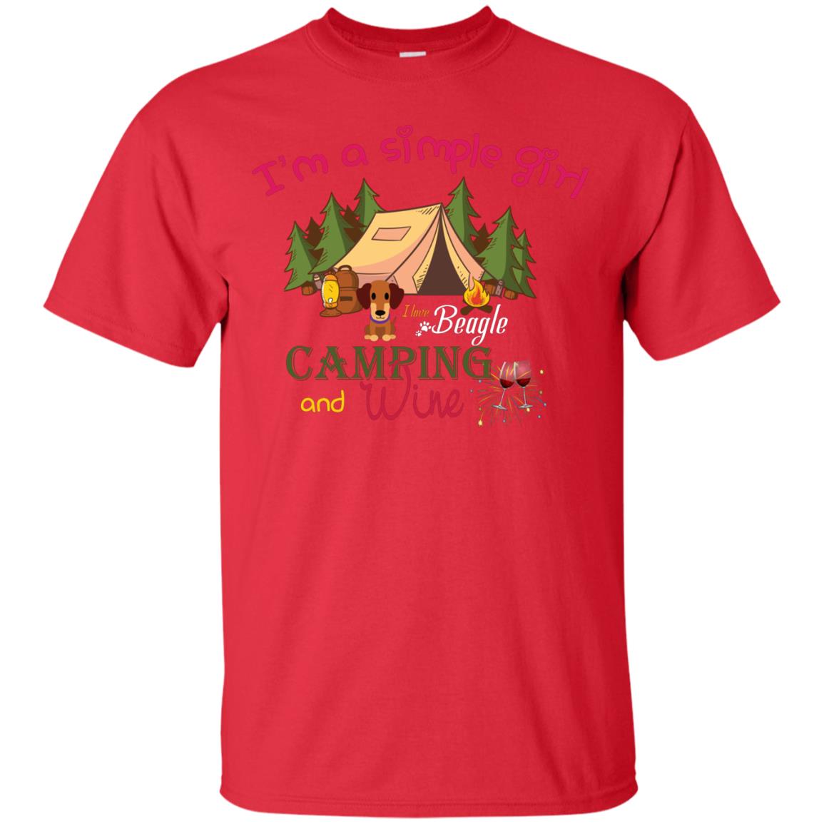 I’m A Simple Girl I Love Beagle Camping And Wine Shirt Red