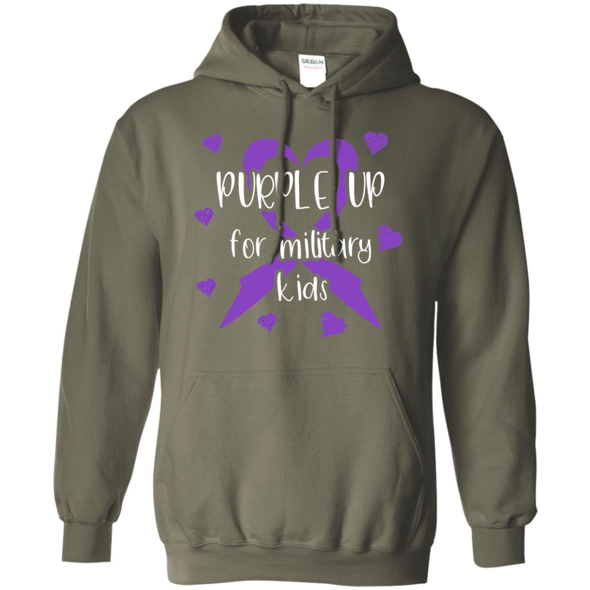 Purple Up For Military Kids Shirt Military Green
