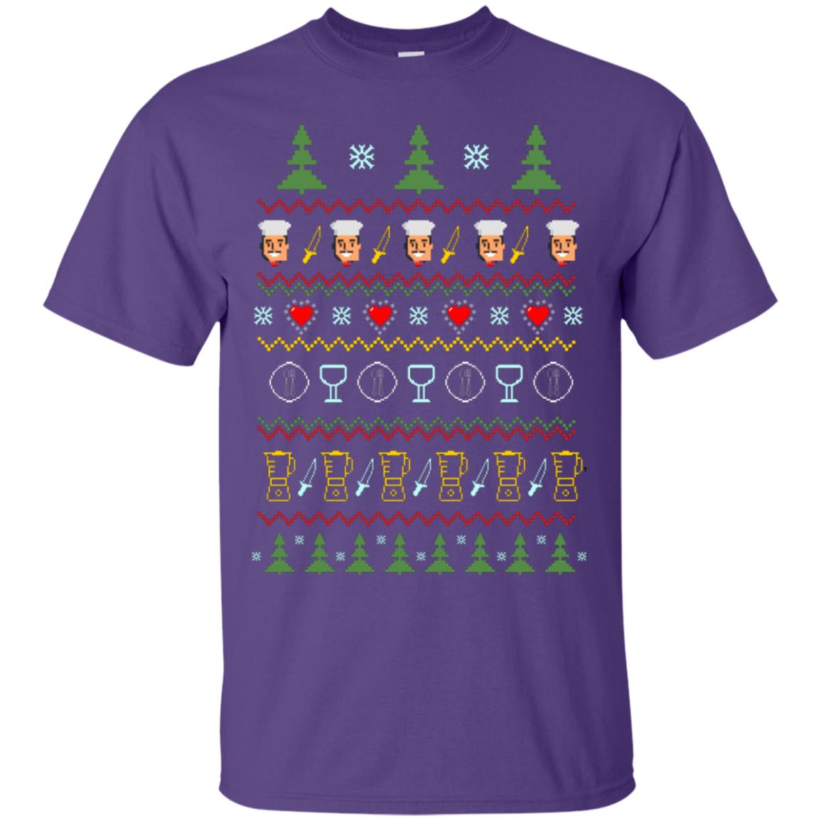 Chef Christmas X-mas Gift Shirt For Cooking Lovers Purple