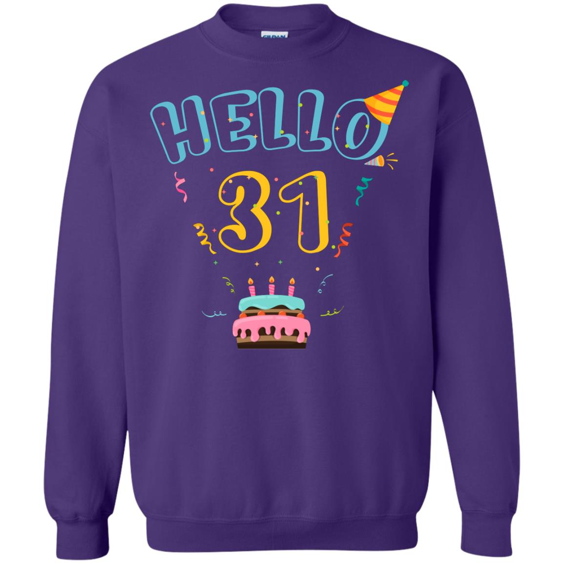 Hello 31 Thirty One 31st 1987s Birthday Gift Shirt Purple