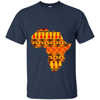 African Pride Ankara Tribal Pattern T-shirt Navy