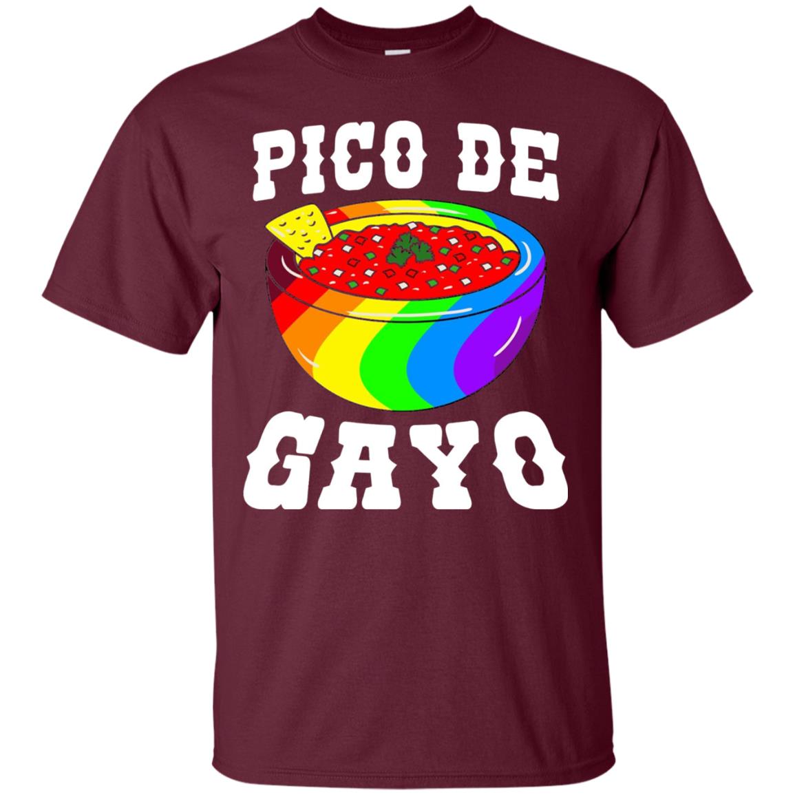 Pico De Gayo Rainbow Lgbt T-shirt Maroon