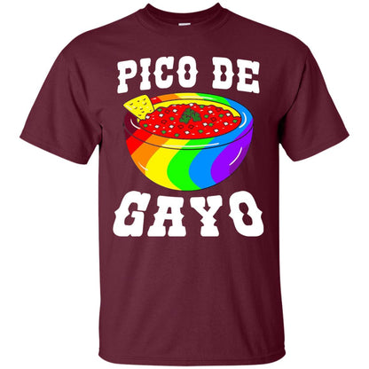 Pico De Gayo Rainbow Lgbt T-shirt Maroon