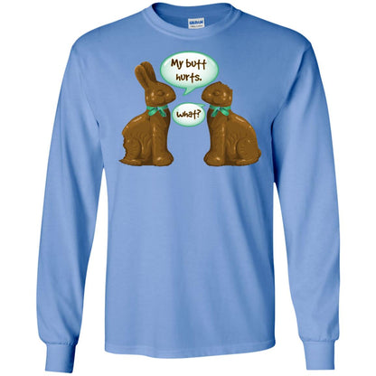 My Butt Hurts What Funny Chocolate Easter T-shirt Carolina Blue