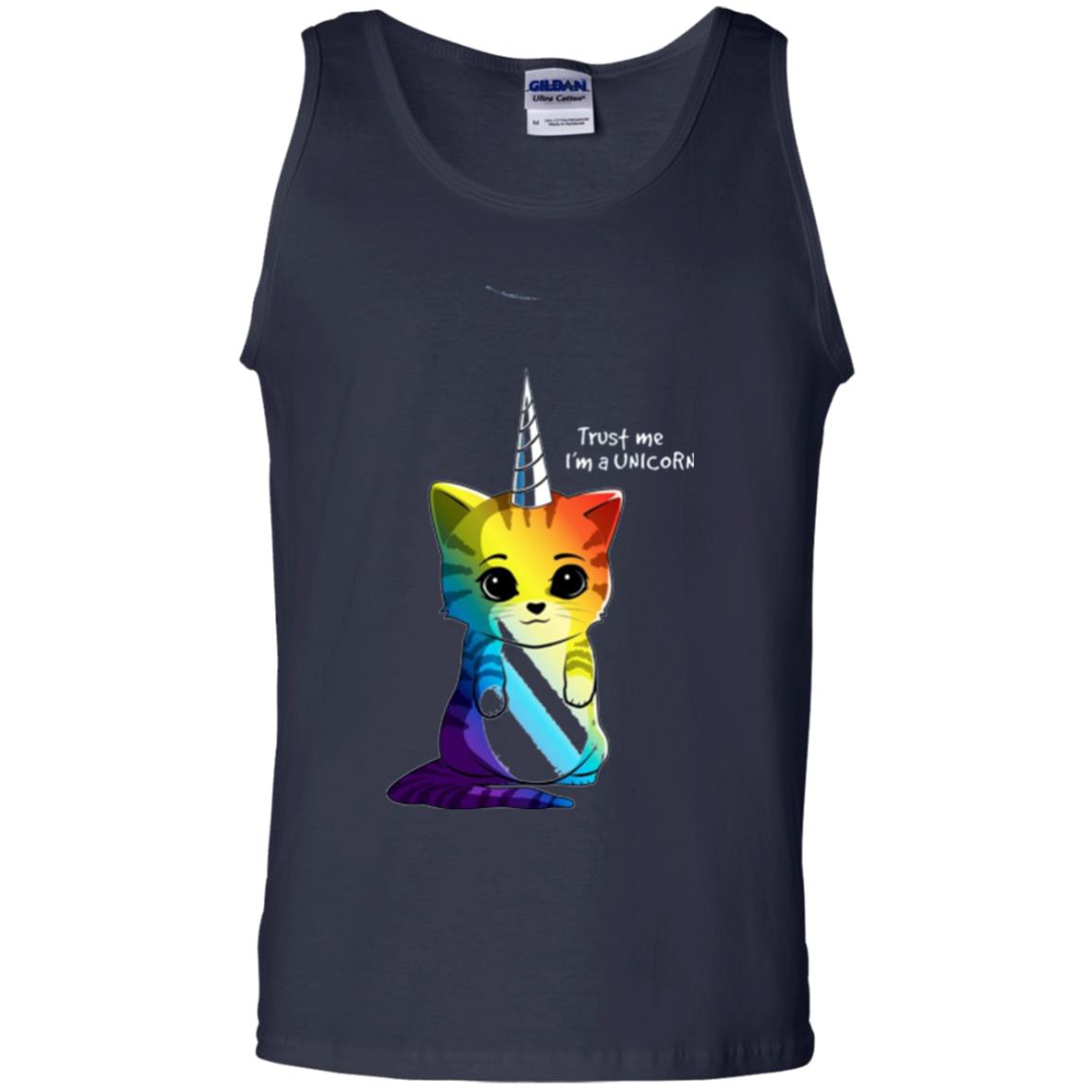 Cat Lovers T-shirt Caticorn Rainbow Trust Me I_m A Unicorn Navy