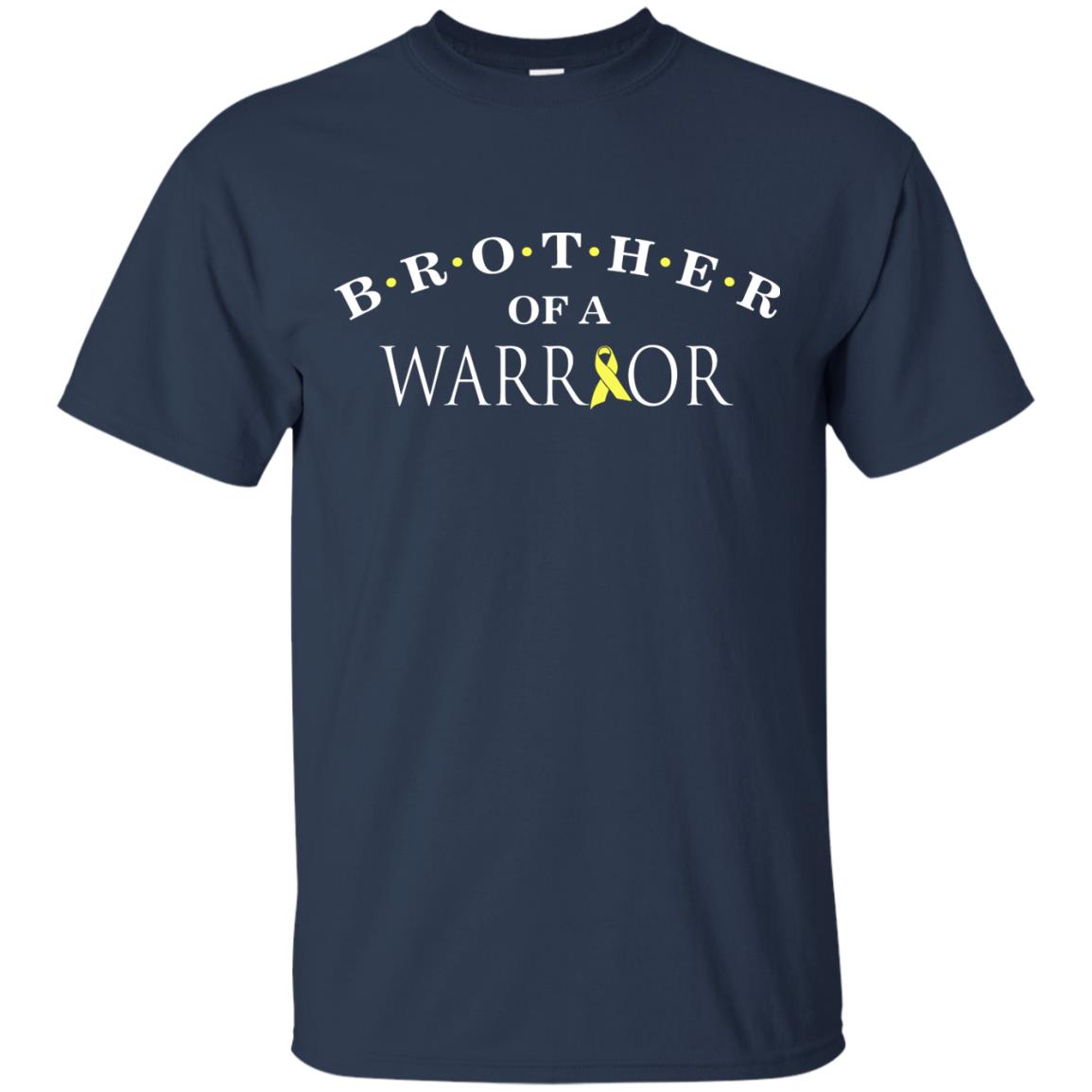 Brother Is A Warrior Childhood Cancer Awareness T-shirt Navy