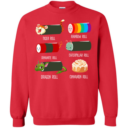 Tiger Roll Rainbow Roll Dynamite Roll Caterpillar Roll Dargon Roll Cinnamom Roll Shirt Red