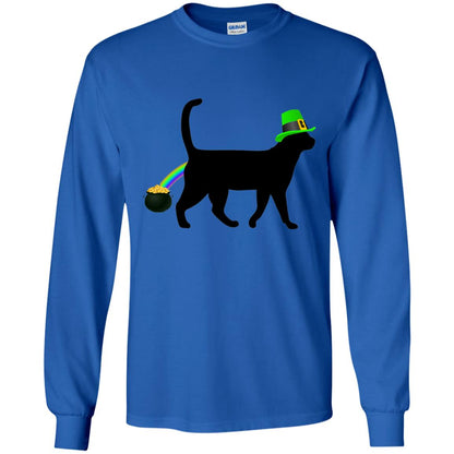 Cat Leprechaun Funny Cat Saint Patrick_s Day T-shirt Royal