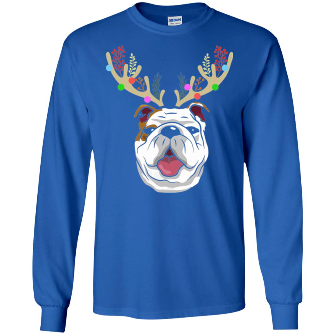 Dog Lovers T-shirt Funny Bulldogs With Antlers Royal
