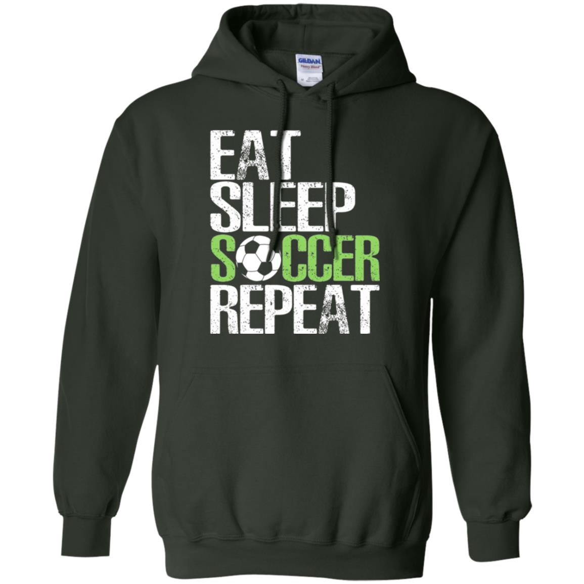 Soccer T-shirt Eat Sleep Soccer Repeat Forest Green