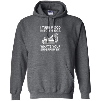 Funny Carpenter T-shirt I Turn Wood Into Things Dark Heather