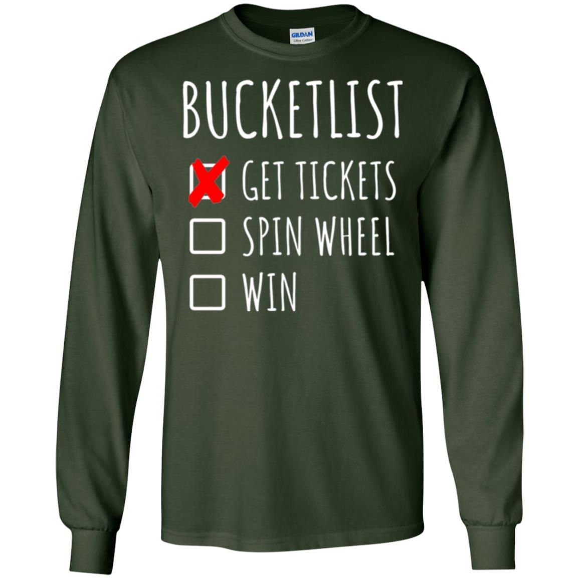 Game Show T-shirt Bucket List Spin Wheel Win Forest Green