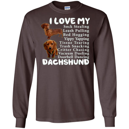 Dachshund T-shirt Sock Stealing Bed Hogging Dark Chocolate