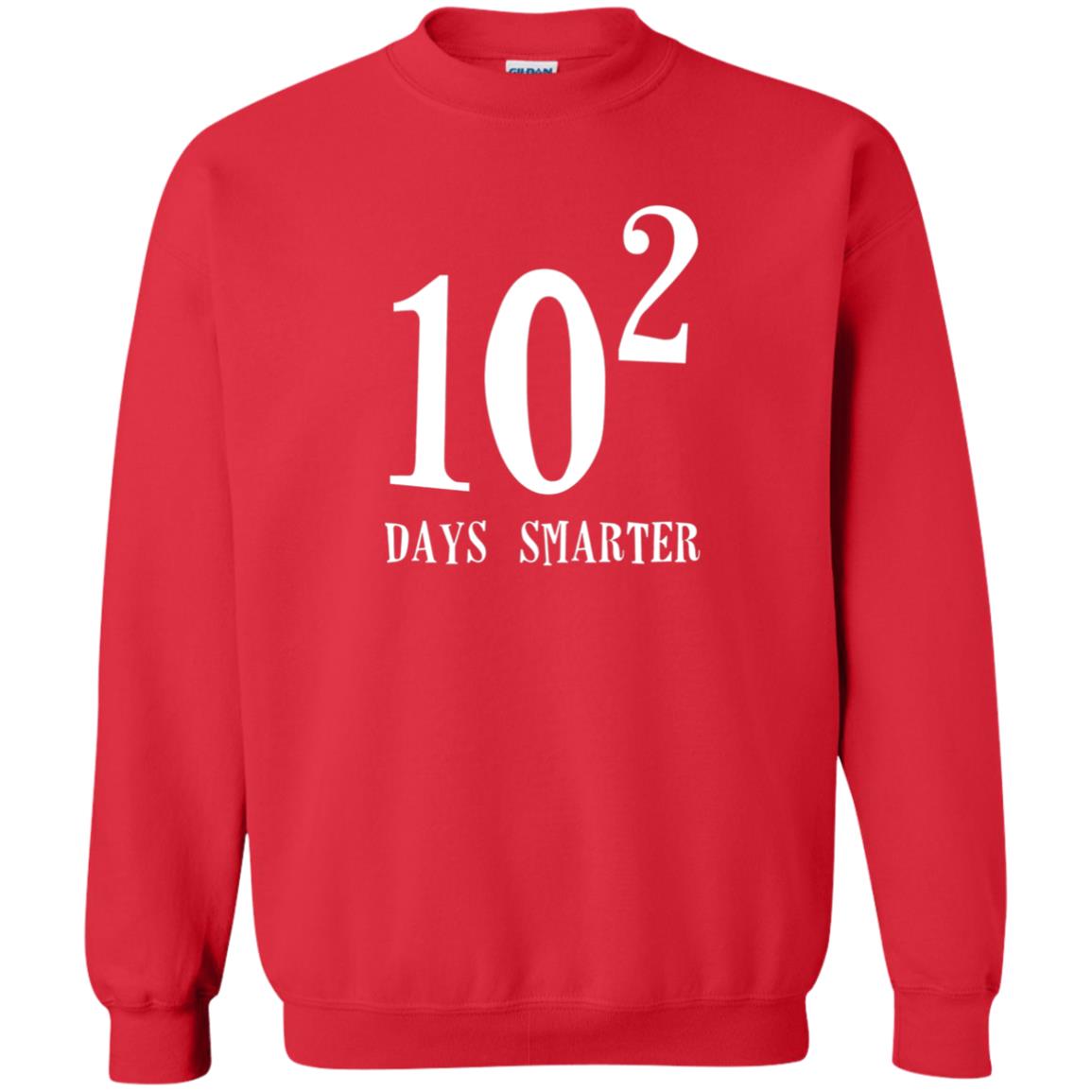 Funny Math 100th Day T-shirt 10 Squared Is 100 Days Smarter Red