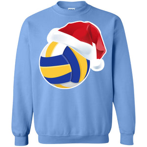 Volleyball With Santa Claus Hat X-mas Shirt For Volleyball LoversG180 Gildan Crewneck Pullover Sweatshirt 8 oz.