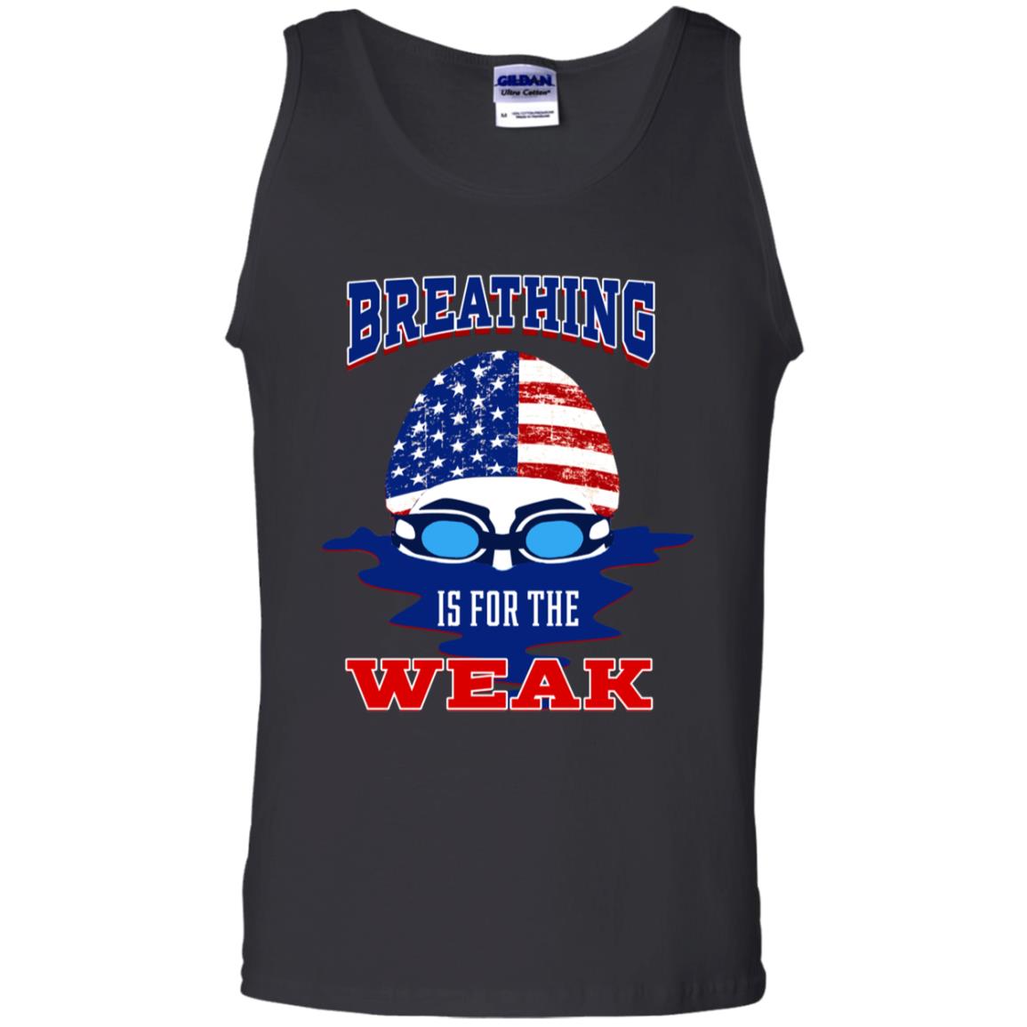 Breathing Is For The Weak Swimmer Gift Shirt Black