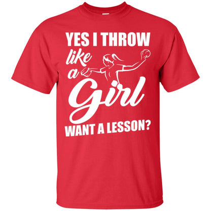 Softball T-shirt Yes I Throw Like A Girl Want A Lesson Red