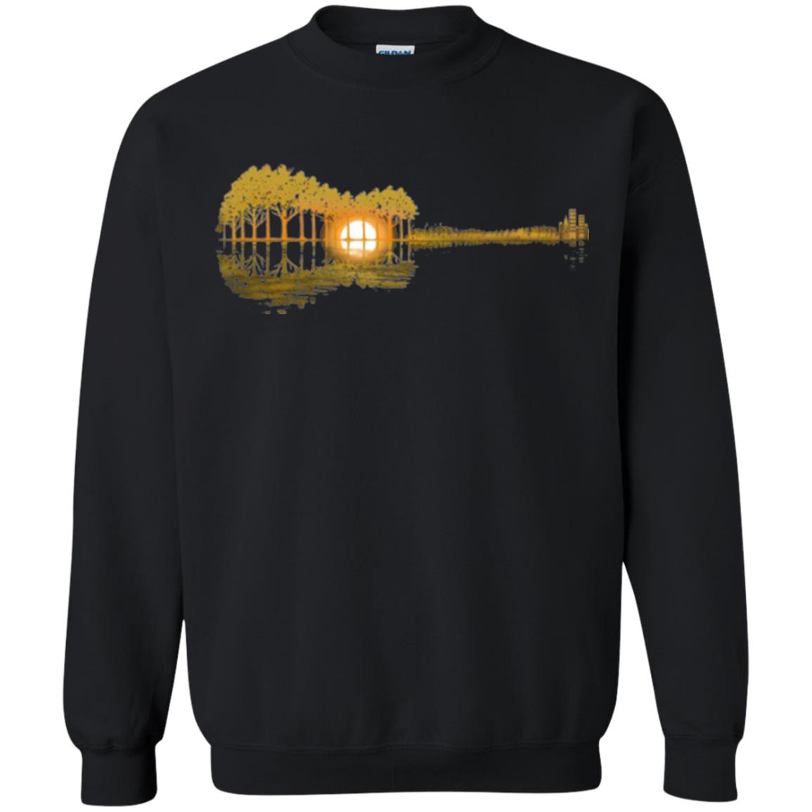 Guitar Lovers T-shirt Guitar Lake Shadow Black