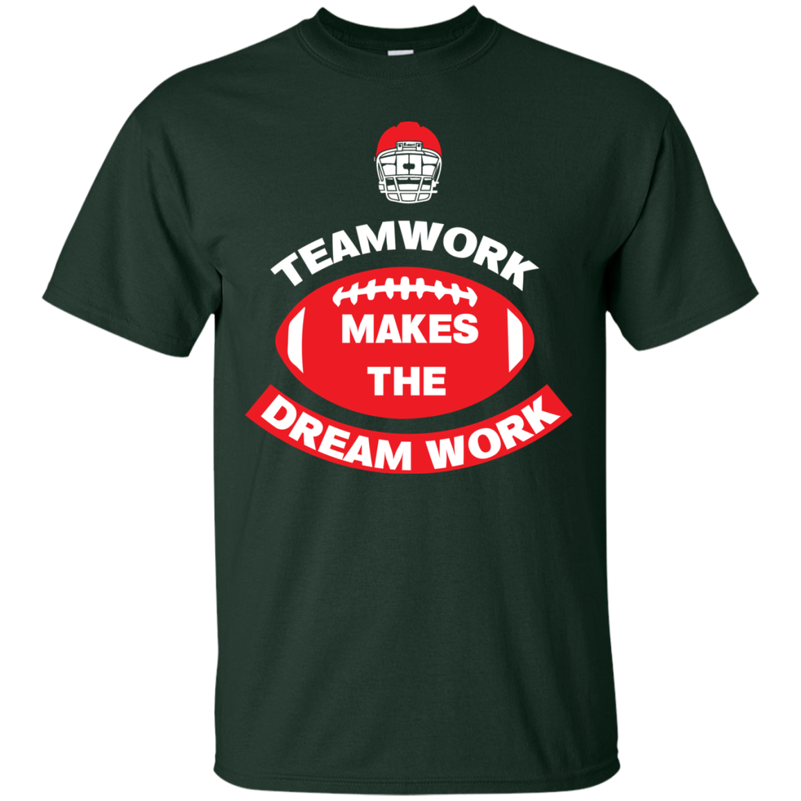 Football T-shirt TeamWork Makes The Dreamwork Forest Green