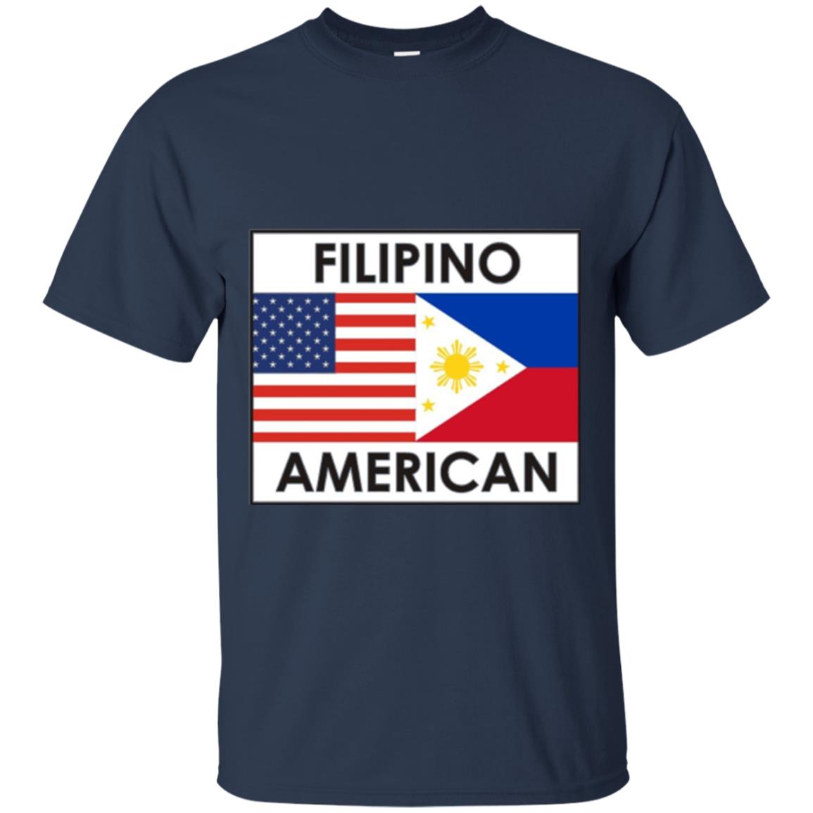 Filipino American T-shirt Philippines Usa Flags Navy