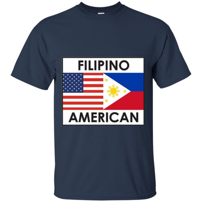 Filipino American T-shirt Philippines Usa Flags Navy
