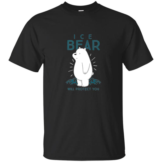 Ice Bear Will Protect You T-shirt Black