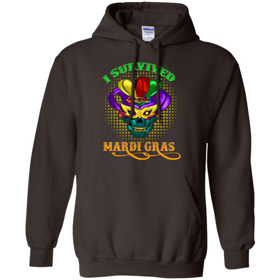 I Survived Mardi Gras Shirt Dark Chocolate