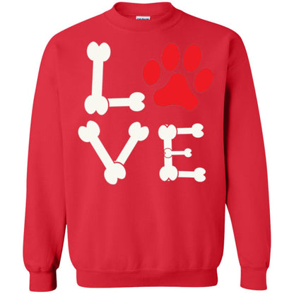 Love My Dog Red Pawprint Dog Bones T-shirt Red
