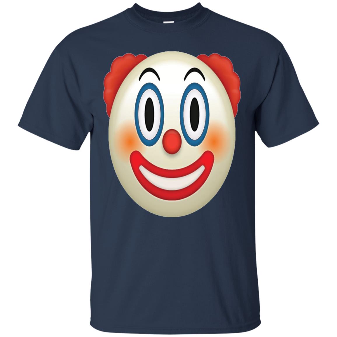Red Nose Painted Face Happy Smile Emoji Clown T-shirt Navy