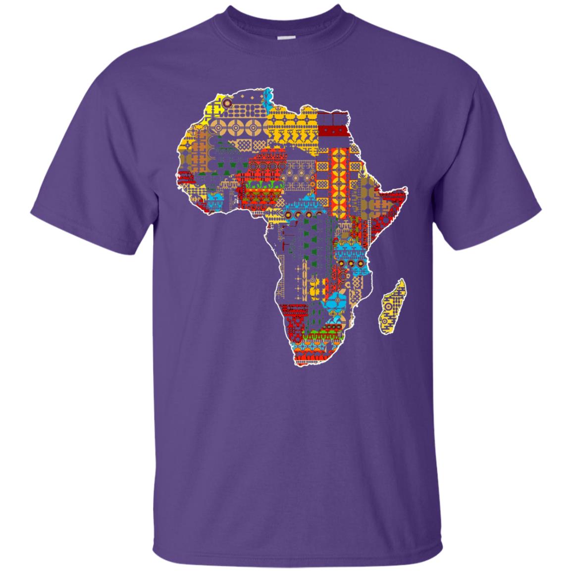 African Pride Traditional Ethnic Pattern Africa Map Shirt Purple