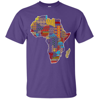 African Pride Traditional Ethnic Pattern Africa Map Shirt Purple