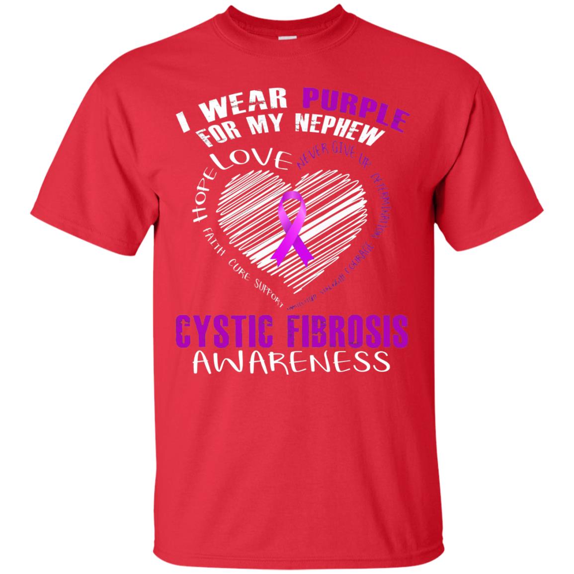 Cystic Fibrosis Awareness T-shirt I Wear Purple Red