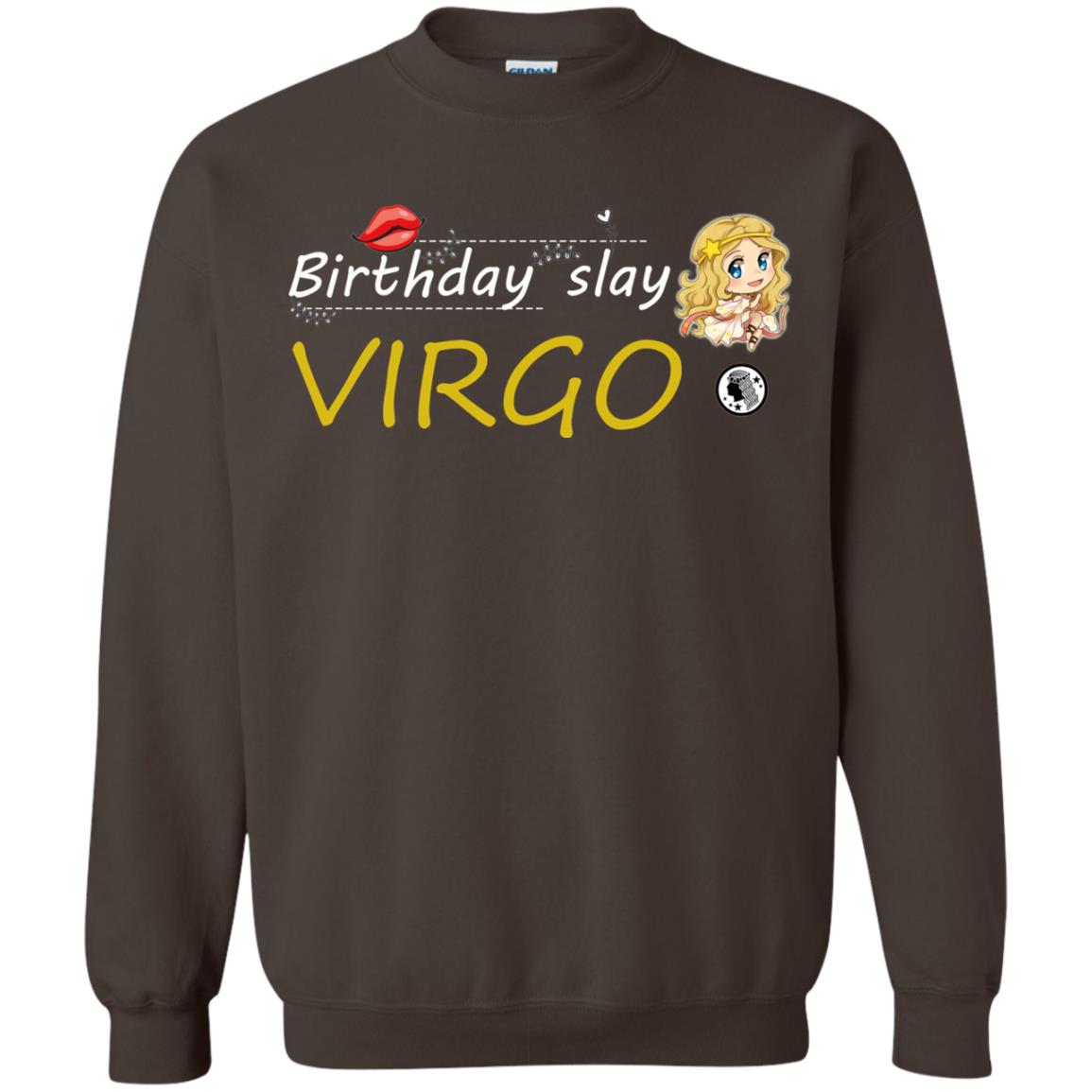 Cute Virgo Girl Birthday Lip Slay T-shirt Dark Chocolate