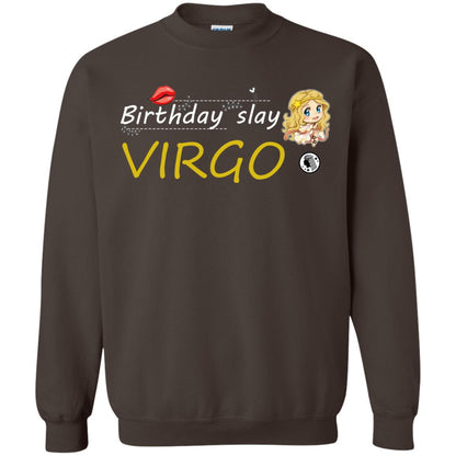 Cute Virgo Girl Birthday Lip Slay T-shirt Dark Chocolate