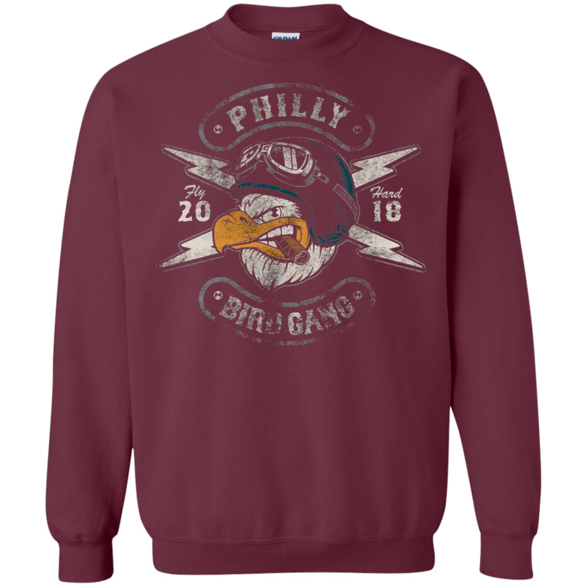 Bird Gang Eagles T-shirt Vintage Distressed Maroon