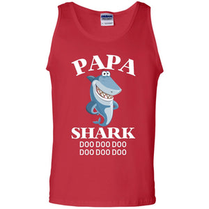 Papa Shark Family Shark ShirtG220 Gildan 100% Cotton Tank Top
