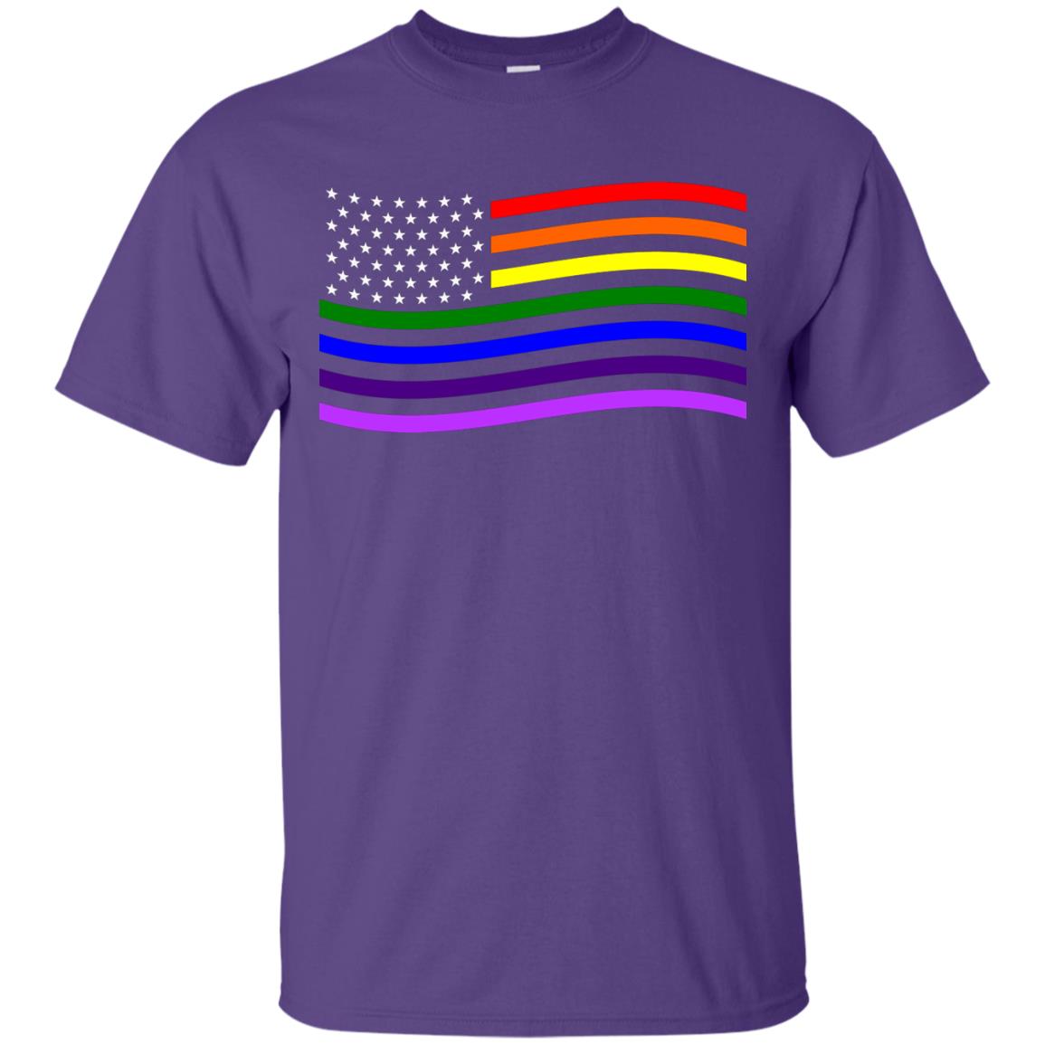 Lgbt T-shirt America Flag Purple