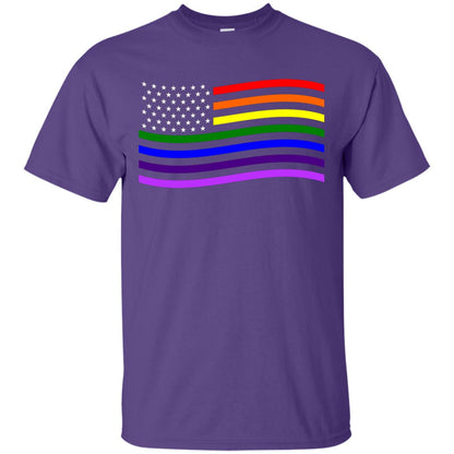 Lgbt T-shirt America Flag Purple