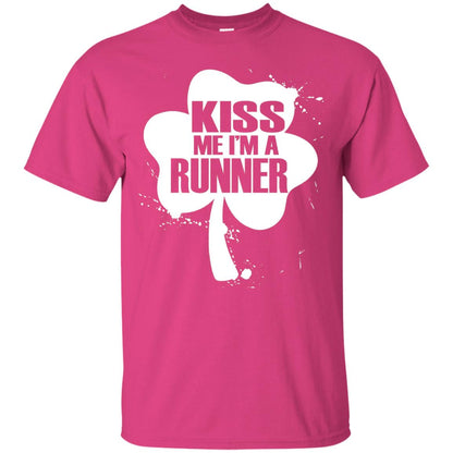 Kiss Me I_m Runner St. Patrick_s Day T-shirt Heliconia